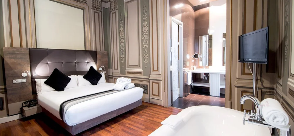Bedroom view of Petit Palace Boqueria Garden Barcelona,Spain